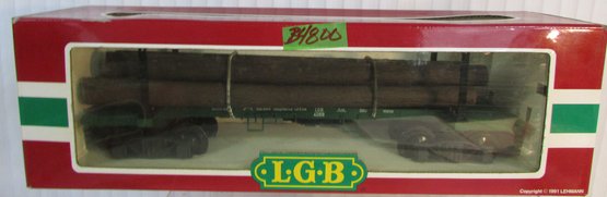 Vintage LGB Brand, Model TRAIN CAR, LOG CARRIER, Model 4066, Approx 16'