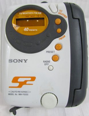 Vintage SONY Brand, Portable AM/FM RADIO Receiver CASSETTE Player, Model WM-FS555