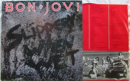 Vintage VINYL Record Album, BON JOVI, 'SLIPPERY WHEN WET'