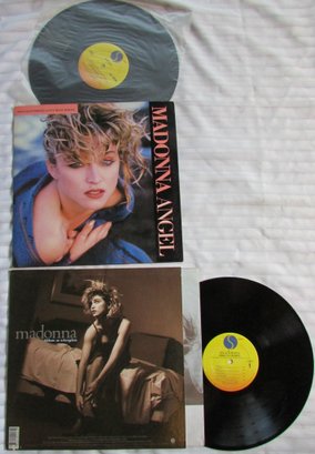 Lot Of 2! Vintage VINYL Record Albums, MADONNA, 12' SINGLE 'INTO THE GROOVE' & Full Album 'LIKE A VIRGIN'