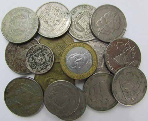 LOT Of 16 Coins! Authentic DOMINICAN Issue, Mixed Denomination & Mixed Dates, Discontinued