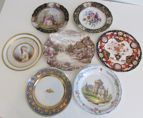 Lot Of 7! Vintage Collectible Plates, Multicolor Decorative Designs, Includes MASON'S & JOHNSON Bros. Brands