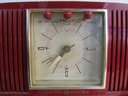 Vintage GENERAL ELECTRIC Brand, CLOCK RADIO, Model 574, Red Color