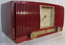Vintage GENERAL ELECTRIC Brand, CLOCK RADIO, Model 574, Red Color