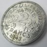 Set Of 2! Authentic FRANCE Issue Coins, Dated 1943, One 1 & Two 2 FRANCS, Aluminum Content, Discontinued Style