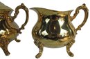 Vintage TOWLE SILVERSMITHS Brand, Covered SUGAR & CREAMER, GOLD Electroplated Finish, Approx 6.5'