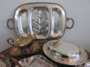 Set Of 10 Pieces! Vintage SILVERPLATE, Includes Gravy Boat, Trays, Bowl & Ash Trays