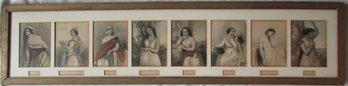 LOT Of 8! Vintage BIBLICAL WOMEN Prints, Approx 44' X 10.5,' Framed