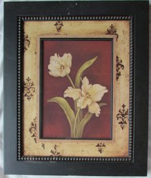 Vintage REGINA - ANDREW Art In Motion Print, 'GARNET TULIP II,' Approx 21' X 25,' Nicely Framed