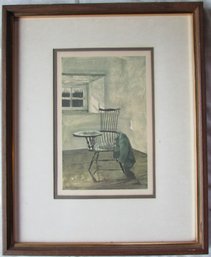 Vintage ANDREW WYETH Print, 'The WRITING CHAIR,' Approx 21' X 17,' Framed