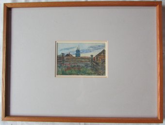 Signed Countryside Scene, Mini Size With Larger Frame, Approx 20' X 15,' Framed