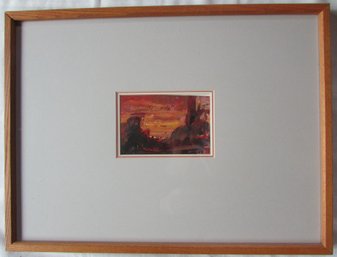 Signed Pastoral Scene, Mini Size With Larger Frame, Approx 20' X 15,' Framed