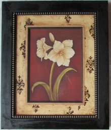 Vintage REGINA - ANDREW Art In Motion Print, 'GARNET AMARYLLIS,' Approx 21' X 25,' Nicely Framed