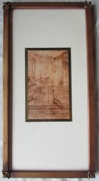 Vintage BALLARD DESIGNS Brand, Leonardo Da Vinci Reproduction, Heavy METAL Frame, Approx 24.5' X 12.5'