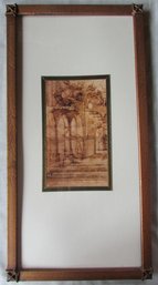 Vintage BALLARD DESIGNS Brand, Leonardo Da Vinci Reproduction, Heavy METAL Frame, Approx 24.5' X 12.5'