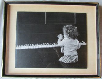 Contemporary Unsigned Photo Art, PRODIGY PIANIST, Approx 18.75' X 15,' Simply Framed