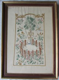 Fantastic NEEDLEWORK, UNICORN, Fine Detail, Approx 17' X 12.25' Size, Framed