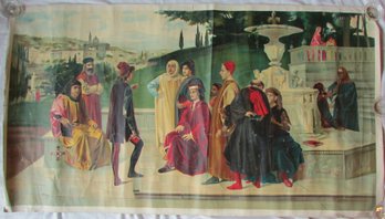 Portrait Print On CANVAS, The PIETRASANTA TUSCANY, Made In ITALY,  Approx 52' X 29.5' Size, Unframed