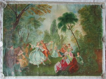 Print On CANVAS, Copy Nicolas Lancret, 'LA CAMARGO DANCING',  Approx 37' X 28' Size, Unframed