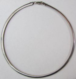 Vintage Flat COLLAR Style NECKLACE, Segmented Design, Marked .925 Sterling Silver, Clasp Closure