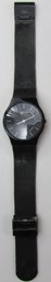 Vintage SKAGEN Brand WRISTWATCH, TITANIUM, Black Metal Bezel, Metal Mesh Band, DENMARK