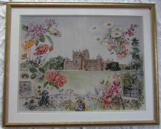 Signed Vintage Print, 'GLAMIS CASTLE,' Approx 29' X 24,' Nicely Framed