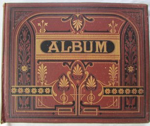 Vintage PHOTO Album, Embossed VICTORIAN Design, 70 IMAGES, Dated 1876, Approx 12' X 8'