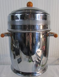 Vintage KEYSTONE WARE Brand, ICE BUCKET With Lid, ART DECO Design, Chrome Plated, Appx 11'