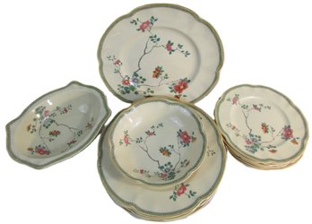 Set Of 13 Pieces! Vintage JOHNSON BROS. Brand Dinnerware, PRINCESS MARY Pattern, Plates & Bowls