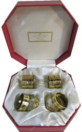 LOT Of 8! Vintage HANS TURNWALD Brand, NAPKIN RINGS, Bright Brass Tone, Original Packaging
