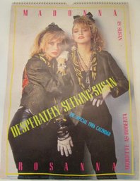 Vintage MADONNA Calendar, 'DESPERATELY SEEKING SUSAN' Movie, Circa 1986, Approx 16 X 12'