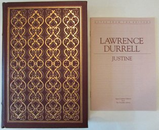 Signed LAWRENCE DURRELL LIMITED Edition Hardcover Book, 'JUSTINE,' Circa 1980, Leather Bound, Franklin Library