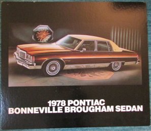 Vintage GENERAL MOTORS Brand Dealership Card, 1978 PONTIAC BONNEVILLE, Heavy Cardboard Stock, Appx 20.5' X 17'