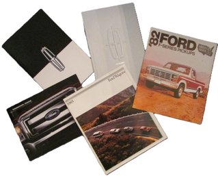 Lot Of FORD MOTOR Co Brand, Includes LINCOLN, 1985 FORD WAGONS, '82 F SERIES PICKUPS Brochures, Photo Style