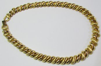 Signed NAPIER, Vintage LINK NECKLACE, Gold Tone Finish, Approx 16' Length, Functional Clasp Closure