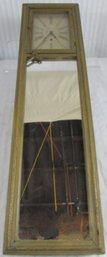 Vintage ANSONIA Brand, WALL CLOCK, Wood Case With MIRROR, Manual KEY Wind Operation, Approx 28' Long