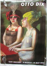 Vintage OTTO DIX Wall Art Poster, Tate Gallery, Circa 1992, Appx 33' X 23,' Unframed