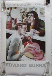 Vintage EDWARD BURRA Wall Art Poster, 'the SNACK BAR,' Tate Gallery, Circa 1995, Appx 30' X 20,' Unframed