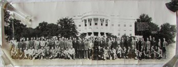 Vintage PANORAMIC Photograph Image, 'The ONE MORE CLUB,' President TRUMAN White House, Circa 1947, 27.5' X 10'