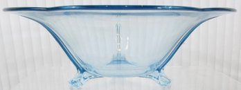 Vintage FOSTORIA Depression Glass, Elegant CONSOLE BOWL, Azurite BLUE Color, Appx 11.5' Diameter