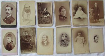 Lot Of 12! Vintage CABINET CARDS Photograph Images, INGRAHAM, KLAUSER, GILBERT, Approx 4' X 2.5'