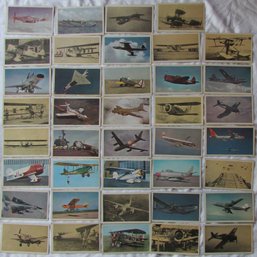 Lot Of 39! Vintage Informational Flash Cards, Colorful AIRPLANES, Approx 6' X 4.5'