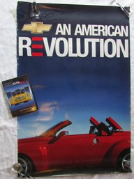 Vintage GENERAL MOTORS Wall Art Poster & Promotional CD, CHEVROLET SSR Pickup, Circa 2000, Appx 36' X 24'