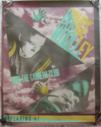 Vintage 'BRUCE WOOLLEY & The CAMERA CLUB' Wall Art Poster, Multicolor, Circa 1980, Appx 38' X 30,' Unframed