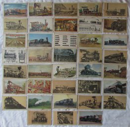 Lot Of 38! Vintage Informational Flash Cards, Colorful RAILROAD TRAINS, Approx 6' X 4.5'