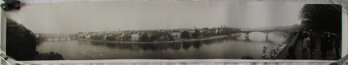 Vintage PANORAMIC Photograph Image, Black & White Glossy, Urban City Scene, Approx 45' X 8'