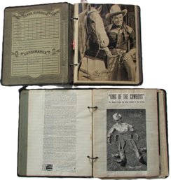 Lot Of 2! Vintage SCRAP Books, Featuring ROY ROGERS, Circa 1940s, Includes Newspaper Clippings Appx 11' X 8.5'