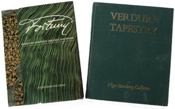 Lot Of 2! Vintage Hardcover Books, 'MARIO FORTUNTY His Life & Work,' 'vERDURE TAPESTRY,' Appx 11 X 9'