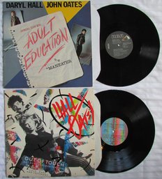 Lot Of 2! Vintage VINYL Record Albums, DARYL HALL/JOHN OATES, 'ADULT EDUCATION,' 'OUT OF TOUCH'