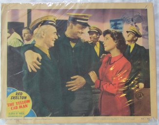 Vintage LOWE'S Movie Card Poster, Multicolor 'The YELLOW CAB MAN,' Red Skelton, Circa 1950, Appx 14' X 11'